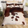 Cowhide Sunflower Duvet Cover Western Farm Animal Skin Bedding Set Microfiber Cow Fur Comforter Cover Twin For Boys Girls Room
