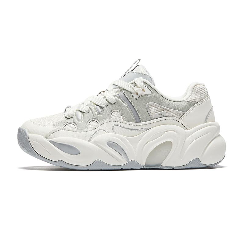 ANTA Retro Dad Shoes Off White Light Gray Women 122538888R-1 35.5