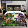 Dinosaur Vs Zombies Epic Clash Three-piece Set (1 * Duvet Cover + 2 * Pillowcase, Without Core) 2D Flat Christmas Birthday Gift