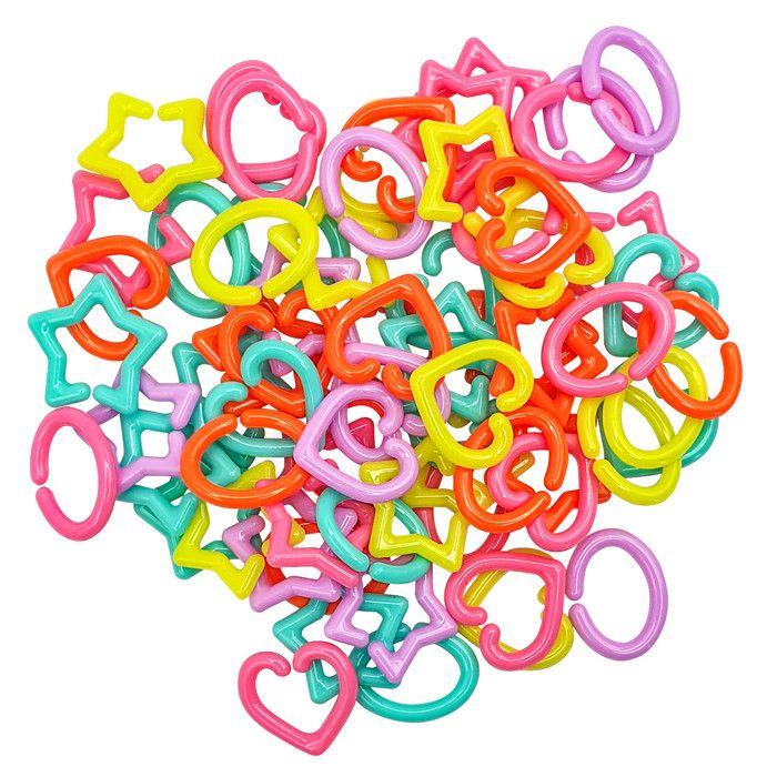 Perles mailles coeurs étoiles ronds 50 g