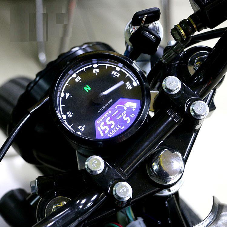 Universal Motorcycle LCD Speedometer Odometer Tachometer with Oil Gauge