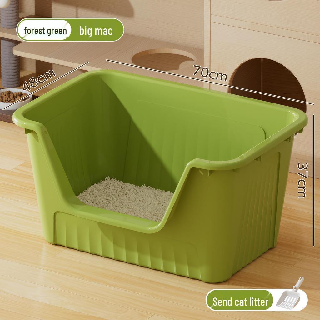 Extra Large Odor-Proof Anti-Splash Cat Litter Box and Open Pet Poop Tray