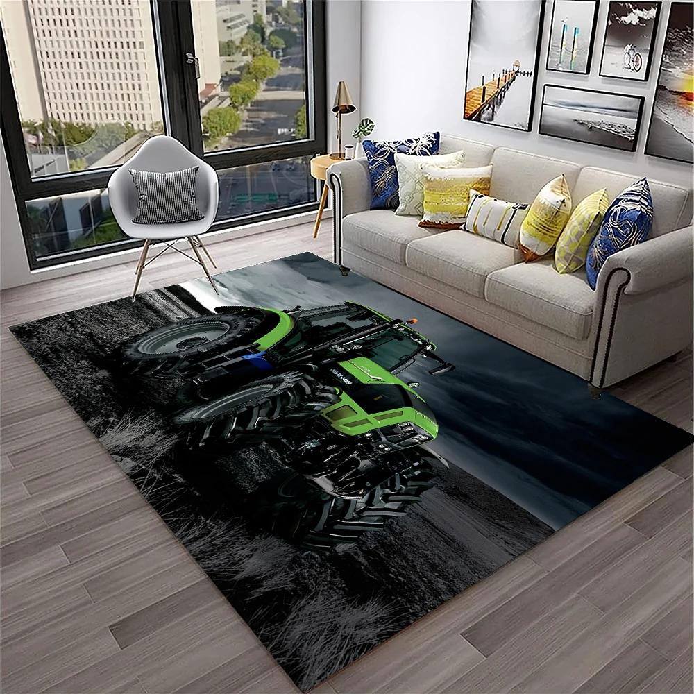 3D Retro Auto Traktor LKW Serie Teppich für Zuhause Wohnzimmer Schlafzimmer Sofa Fußmatte Dekor, Kinderzimmer Teppich Rutschfeste Bodenmatte