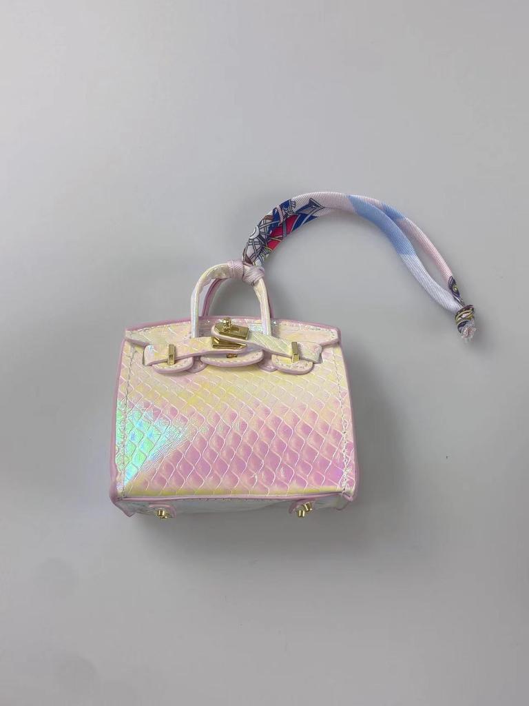 H Mini Platinum House Shaped Small Treasure Slant Hanging Small Pendant Creative Cute Earphone Bag Keychain