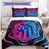 Atletico Madrid Pattern Printed 3PCS Bedding Set Soft Skin-Friendly Washable Duvet Cover & Pillowcases Set All Season Bedroom