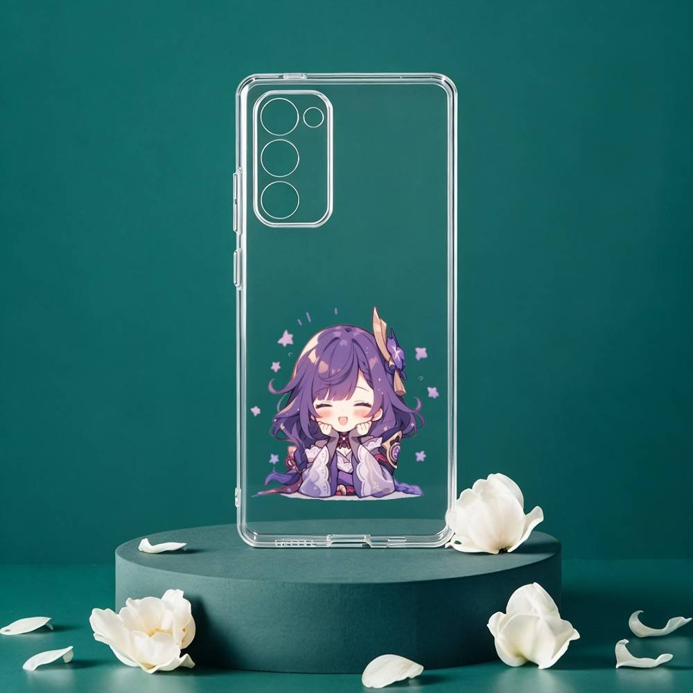 R-Raiden Shogun Genshin Handyhülle Für Samsung Galaxy S24 S25 S23 S22 S21 Plus S24 S25 Transparente Hülle
