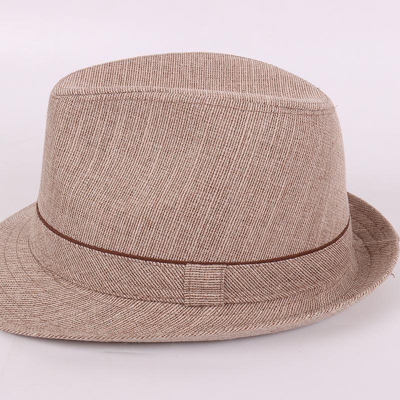 Medium and Old Crimped Hat Men's Summer Sun Hat Jazz Hat Outdoor Straw Hat Summer Top Hat Breathable