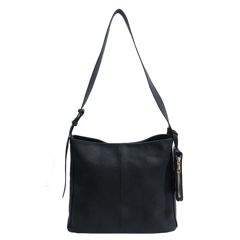 Sac rétro pour femme automne décontracté polyvalent sac à bandoulière grande capacité navetteur à large bande messager sac seau