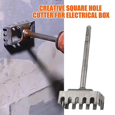 Square Slot Cutter Socket Stainless Steel Square Hole Puncher High Carbon Steel Cutout Saw Drywall Oscillating Tool