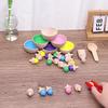 Educational Fun Counting Color Classification Cup Wooden Toy Clip Beads Color  Matching Gift