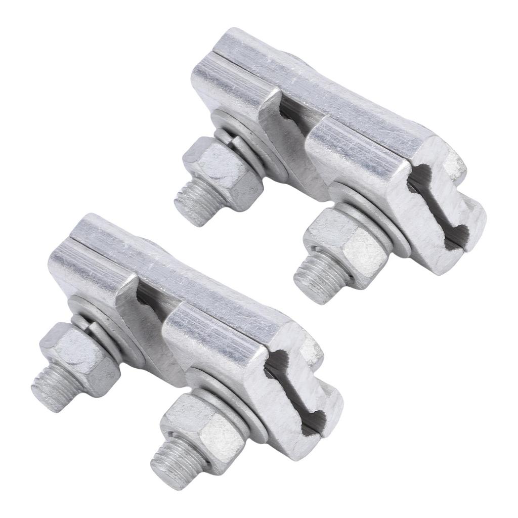2 Pcs Parallel Groove Clamp Extruded Aluminum Alloy 2 Bolts Parallel Groove Clamp Wire Connector for 16 25mm² Wires