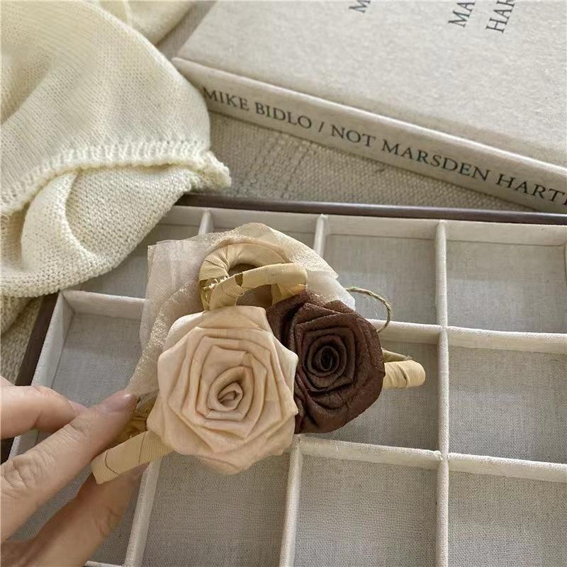 

Новые заколки-розы Женский ретро темперамент Зажим-акула Сушеная роза Заколка-краб для волос модная Заколка для волос Головной убор женские аксессуары