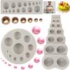 Pearl Fondant Mould Ball Pearl Semi Sphere Chocolate Silicone Moulds For Cake Decorating Cupcake Topper Candy Gum Paste Polymer Clay Moulds