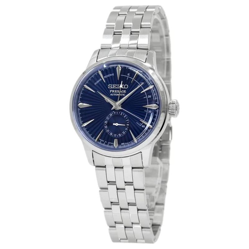 SEIKO Presage Series Mineral Highly Reinforced Crystal Mirror Stainless Steel Material 29 Jewels Automatic Steel Strap Men's Watch Blue Dial SSA347J1
