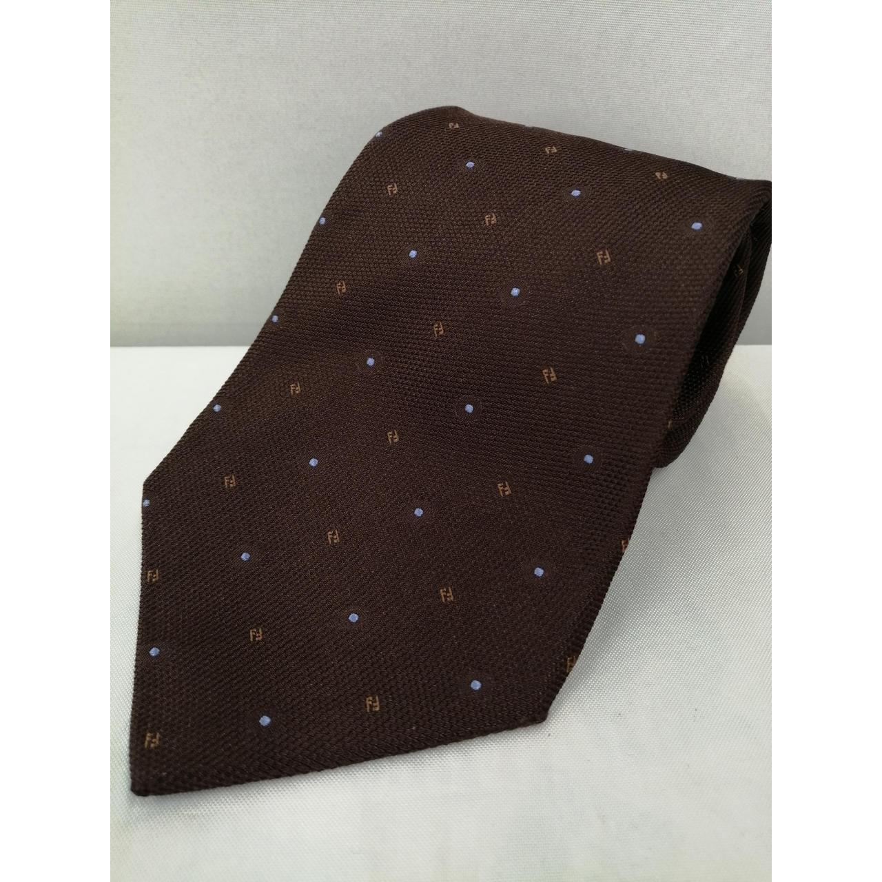 Used FENDI brown dot design tie