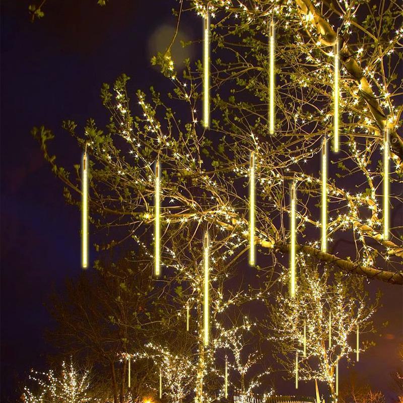 Outdoor Waterproof Solar LED Meteor Shower Lights: Colorful Hanging Tree Decoration for Street and Landscape Atmosphere