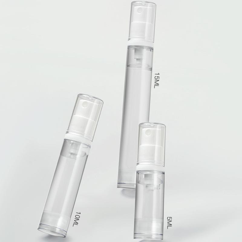 1 Set 15ML Clear Empty Refillable Airless Vacuum Pump Cream Lotion and Spray Portable Bottle Set Sample Packing for Toiletries