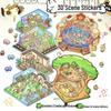 Creative 2.5D Scenery Stickers: Handmade 3D Layered Miniature Scenes for Bullet Journal Decor