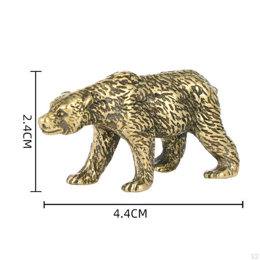 Bärenstatue Teehaustier Desktop Bücherregal Dekoration Tischmittelstücke Messing Ornament Tierskulptur