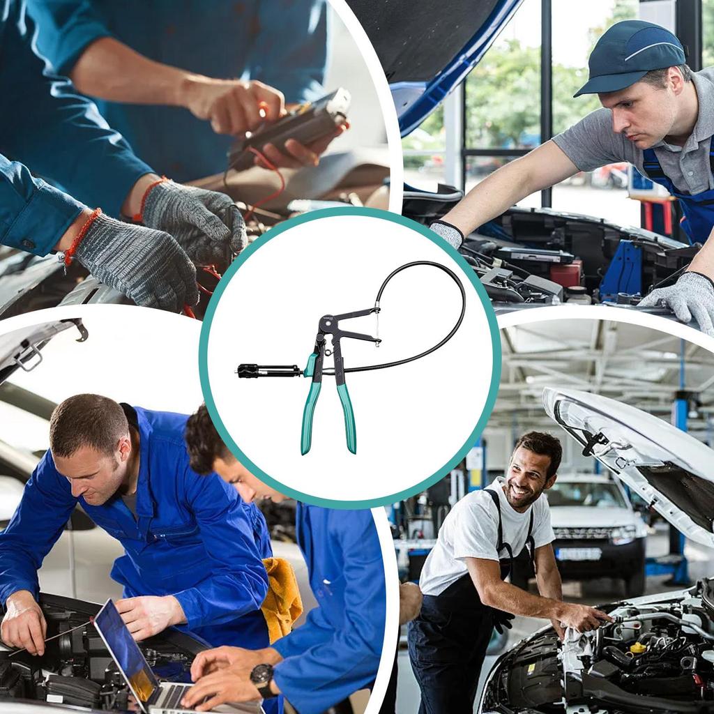 Automotive Fuel and Coolant Hose Clamp Removal Tool, Long-handled Spring-loaded Hose Clamp Remover, Suitable for Automotive Cool