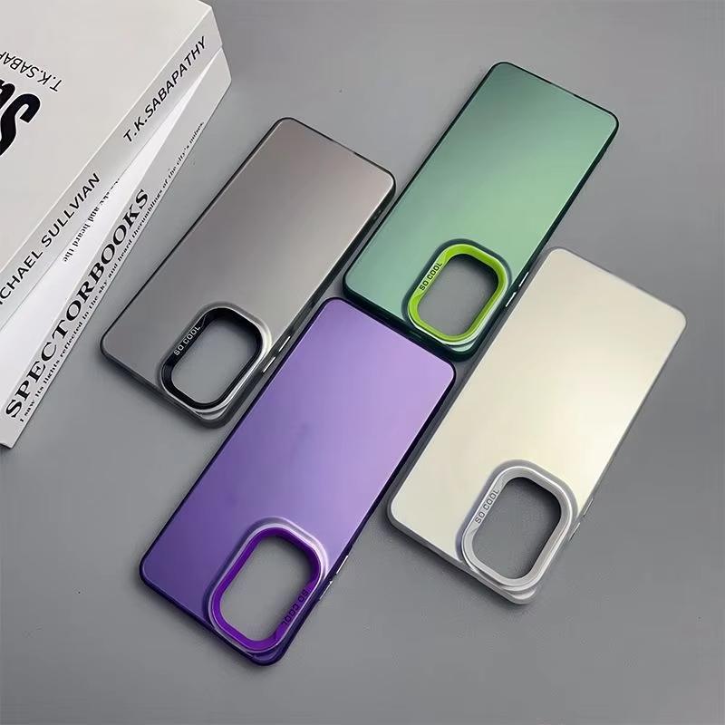 Matte Gradient Phone Case with Color-Block Lens Frame for Infinix HOT 60 5G 60i Pro Pro+ 50 4G 50i 40 40i 30i NFC 30 Play 20s 20 PLAY 12i 12
