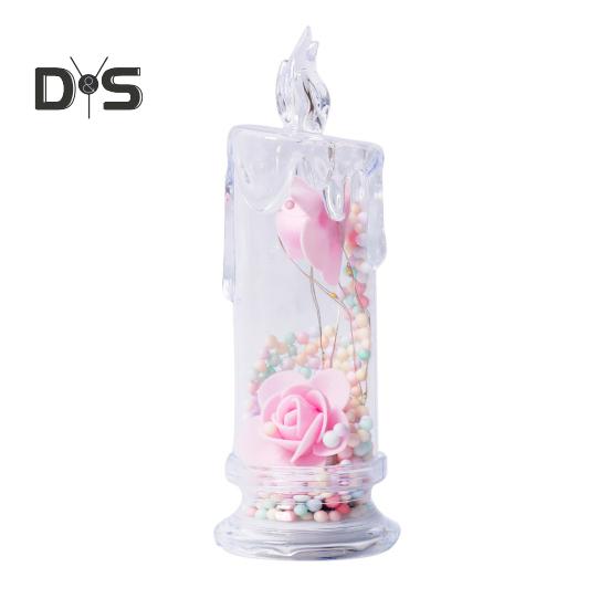 1 szt./2 szt. Wieczne kwiaty Bezpłomieniowe świece LED Migoczące świece filarowe Walentynkowe lampki nocne na ślub, dekorację domu