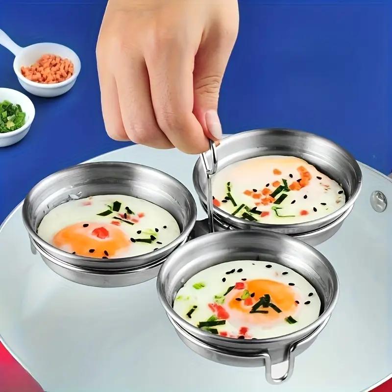 New Stainless Steel Steamed Egg Mold Egg Poached Egg Boiled Egg Artifact Steaming Plate Love Kitchen Heart-shaped Poached Egg