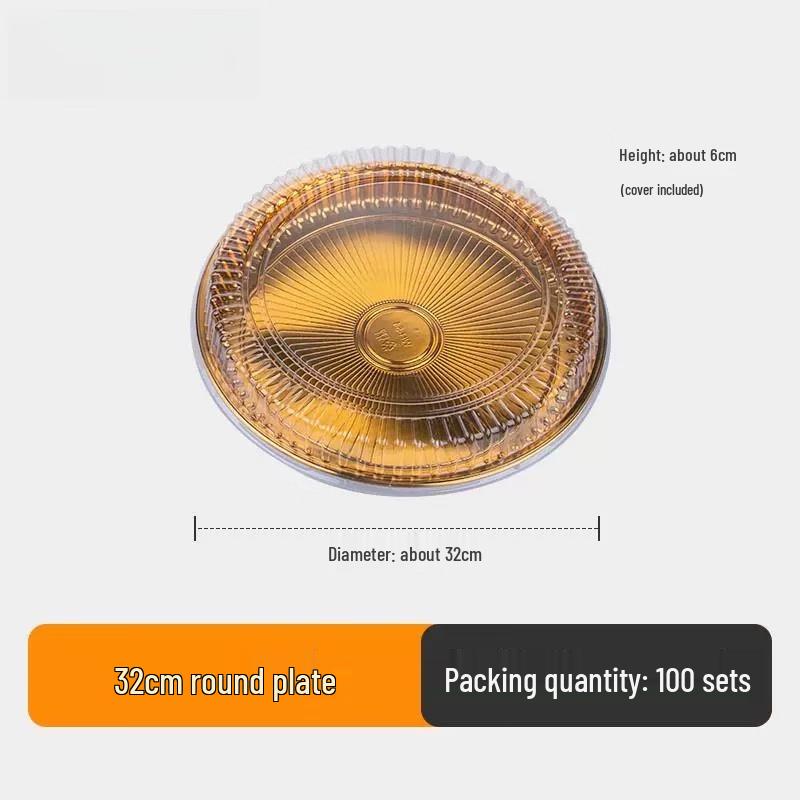 Anti-Fog Golden Round Sashimi Container with High Lid