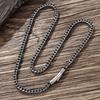 Vintage Oxidized Cool Curb Cuban Chain Necklace for Men Stainless Steel Punk Rock Antique Cubic Foxtail Chain Male Gifts