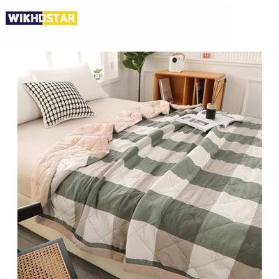 Quilt Washed Cotton Air Condition Thin Comforter Blanket Bedspread for Single Double Queen King Bed Coverlet Plaid Summer