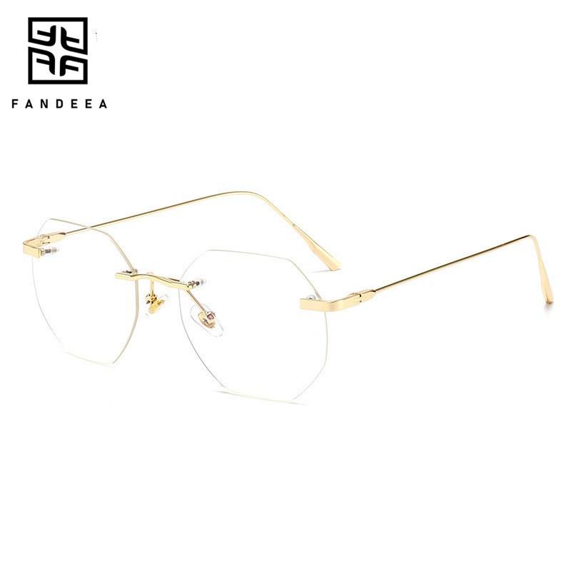 

Xiaohongshu Retro Rimless Metal Eyeglass Frames - Anti-Blue Light, Ultralight, Prescription or Plano Lenses