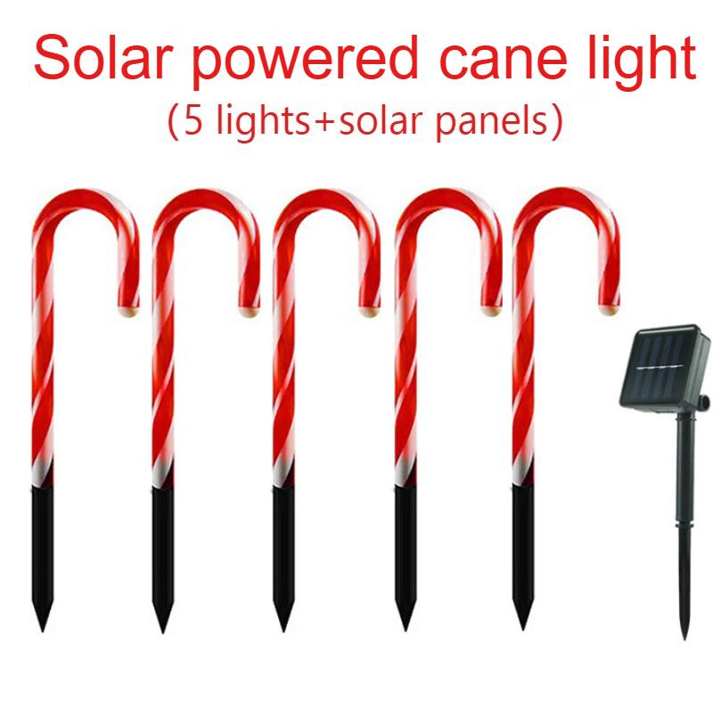 Outdoor Christmas Pathway Lights Candy Cane with Stakes for Yard Lawn Garden Decorations Holiday New Year Festival Decor
