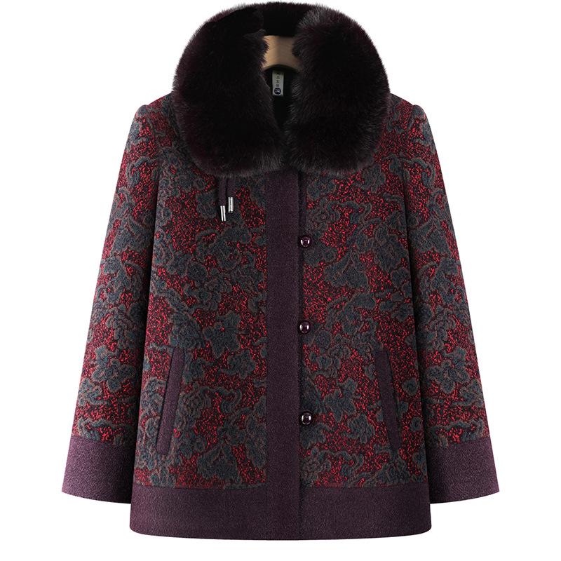 

Elderly Women s Winter Velvet Thick Coat - Mid-Length Cotton Jacket for Cold Weather 2XL (95-115 pounds)
