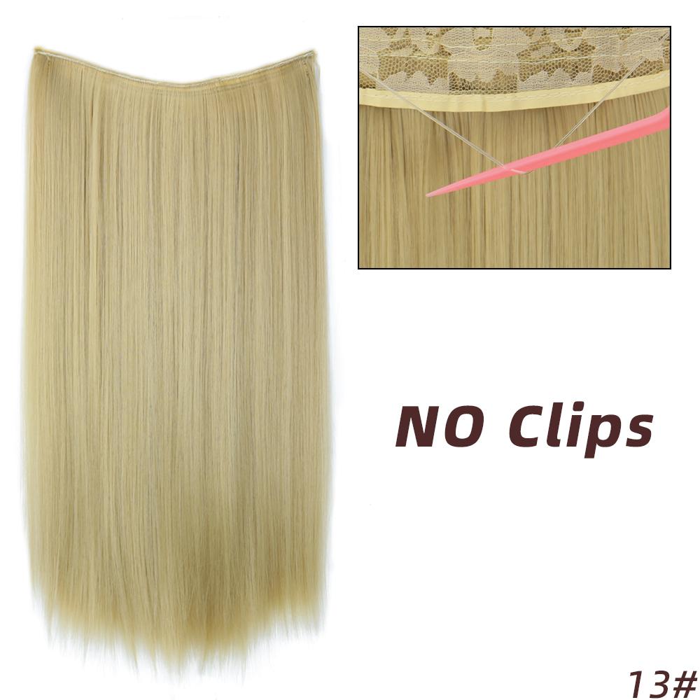 MISSQUEEN Lung drept Blond deschis Culori mixte Extensii de păr invizibile Fibră sintetică Purtare zilnică Fără agrafe Postiță