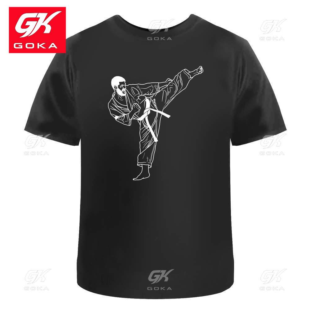Karate Kick Unisexs Womens Cotton TShirts Graphic Clothing Short Sleeve Vintage Tops Printed YK Unisex Clothes Classic T Shirt