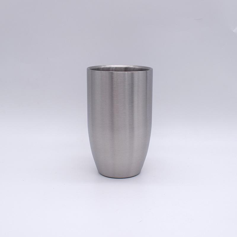 Stainless steel coffee cup 304 double-layer arc mouth cup tea cup hand eggshell cup beer cup cone