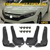 Black Rear Splash Front Mud For Guards 2016- Flaps Civic 4dr Honda Sedan