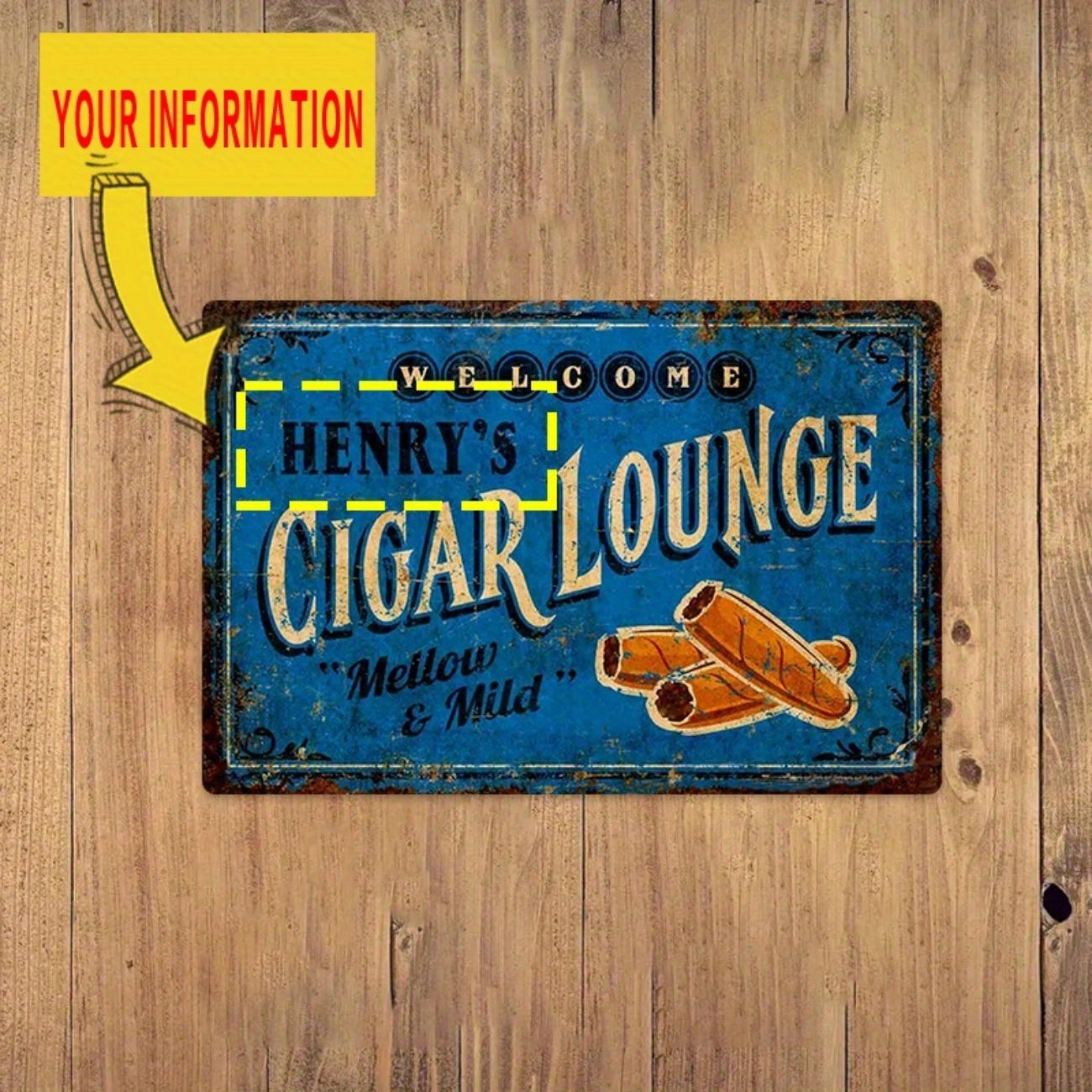 Personalized Custom Metal Sign Cigar Lounge Man Cave Pub Bar Wall Decor белый