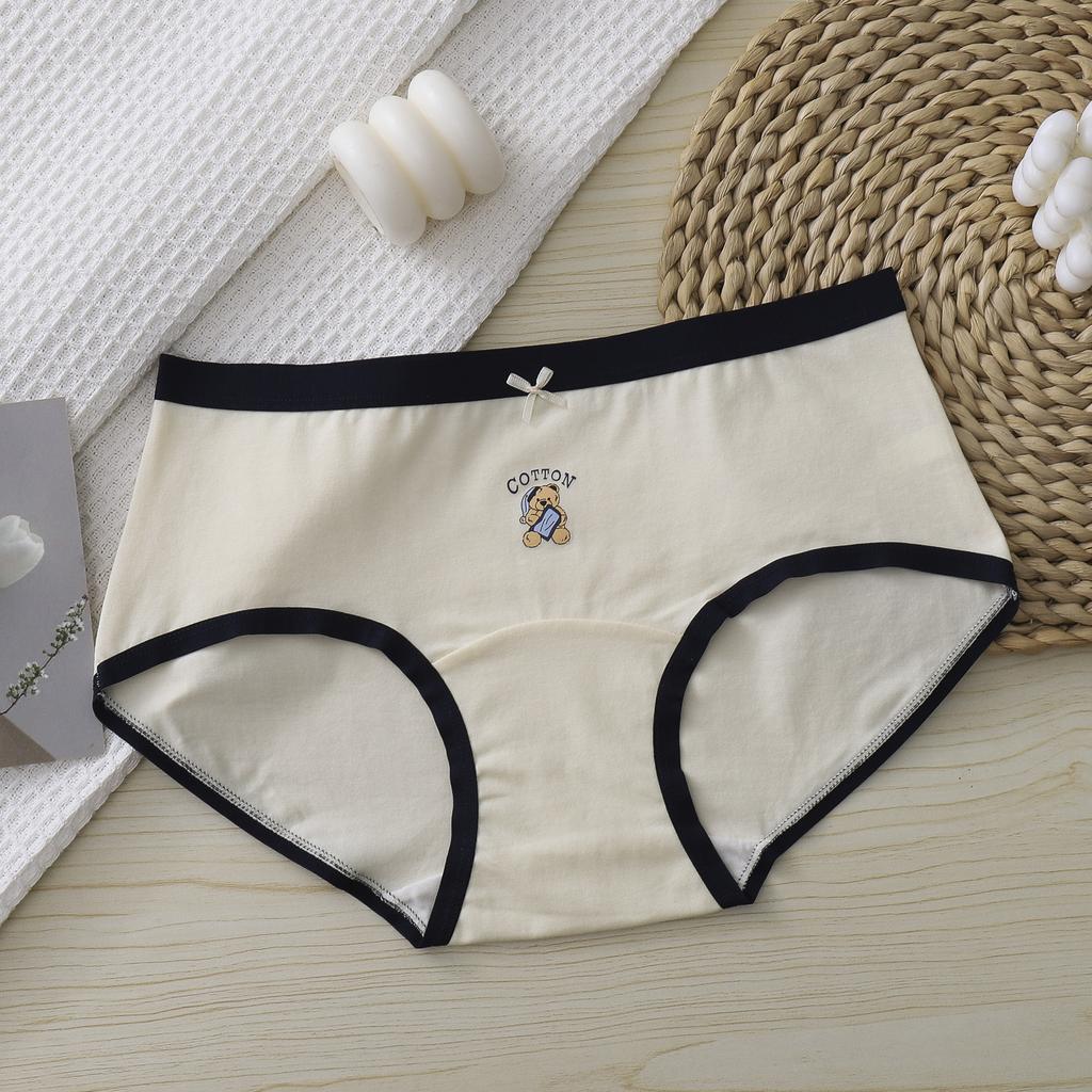 Ladies Summer Cartoon Cotton Comfortable Breathable Extended Crotch Waist Triangle Briefs