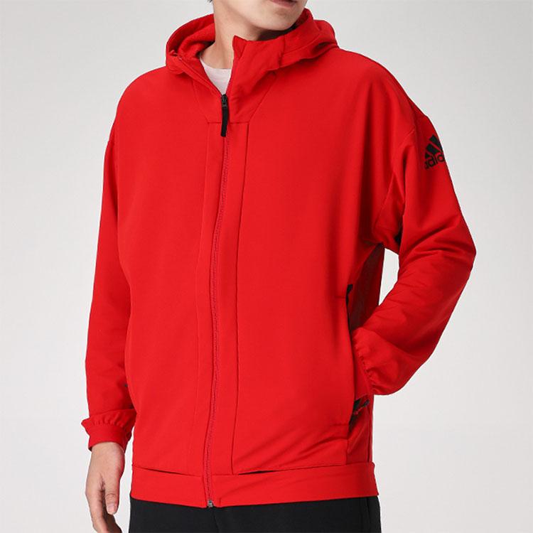 adidas Męska kurtka sportowa z kapturem i długim rękawem Czerwona GN7356