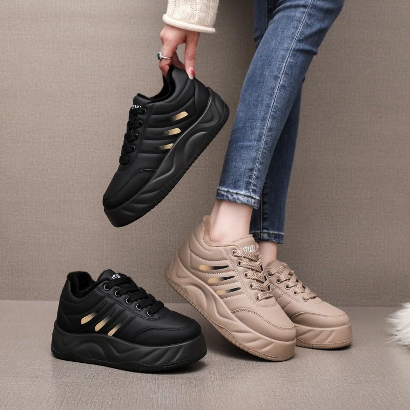 Winter new commuter bread shoes casual soft-soled platform shoes non-slip and comfortable piled thickened warm and snowproof cotton shoes