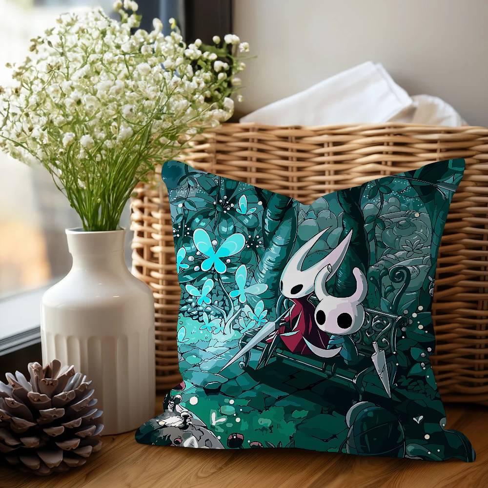 H-Hollow Knight Decorative Room Aesthetics Pillow Case Home Decor Bedroom Sofa Bed Couch Pillow Cover 45x45