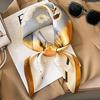Flower Fashion Decoration Neckerchief SpringSummer Square Scarf For Women Soft Satin Printed Travel Headband