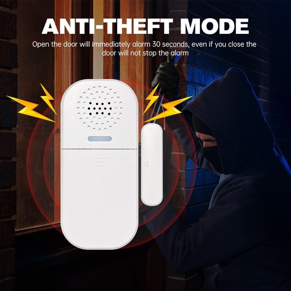 Système d'alarme de porte sans fil de 130 dB avec volume réglable et télécommande pratique