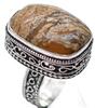 Picture Jasper Natural Gemstone Silver Plated Ring US Size-8.5 A 304