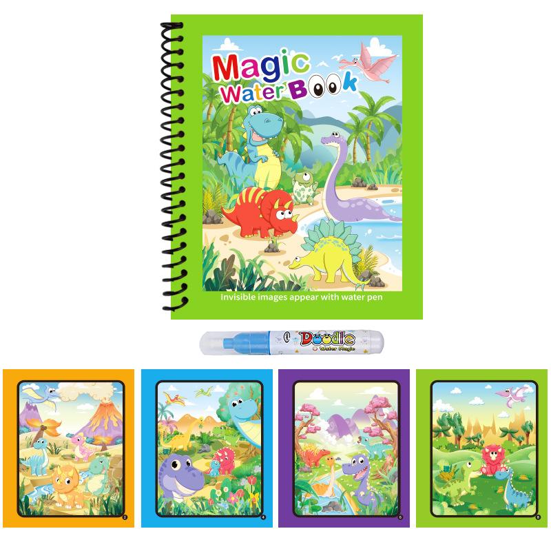 1pc Reusable Water Drawing Book Magic Water Book Mess-Free Magic Painting Pad with Refillable Water Pen Learning Education Toy