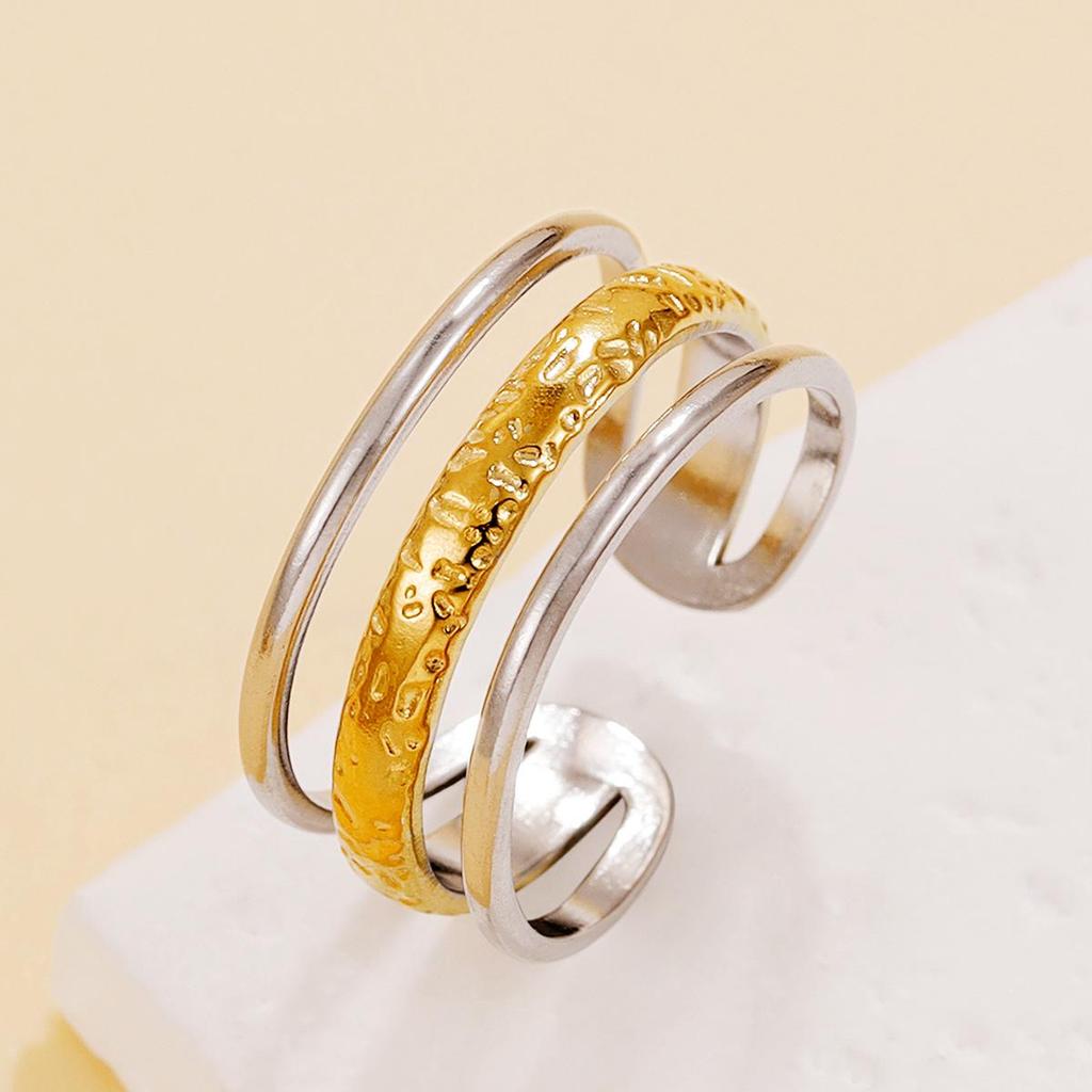 European-American Stackable Adjustable Stainless Steel Minimalist Open Ring