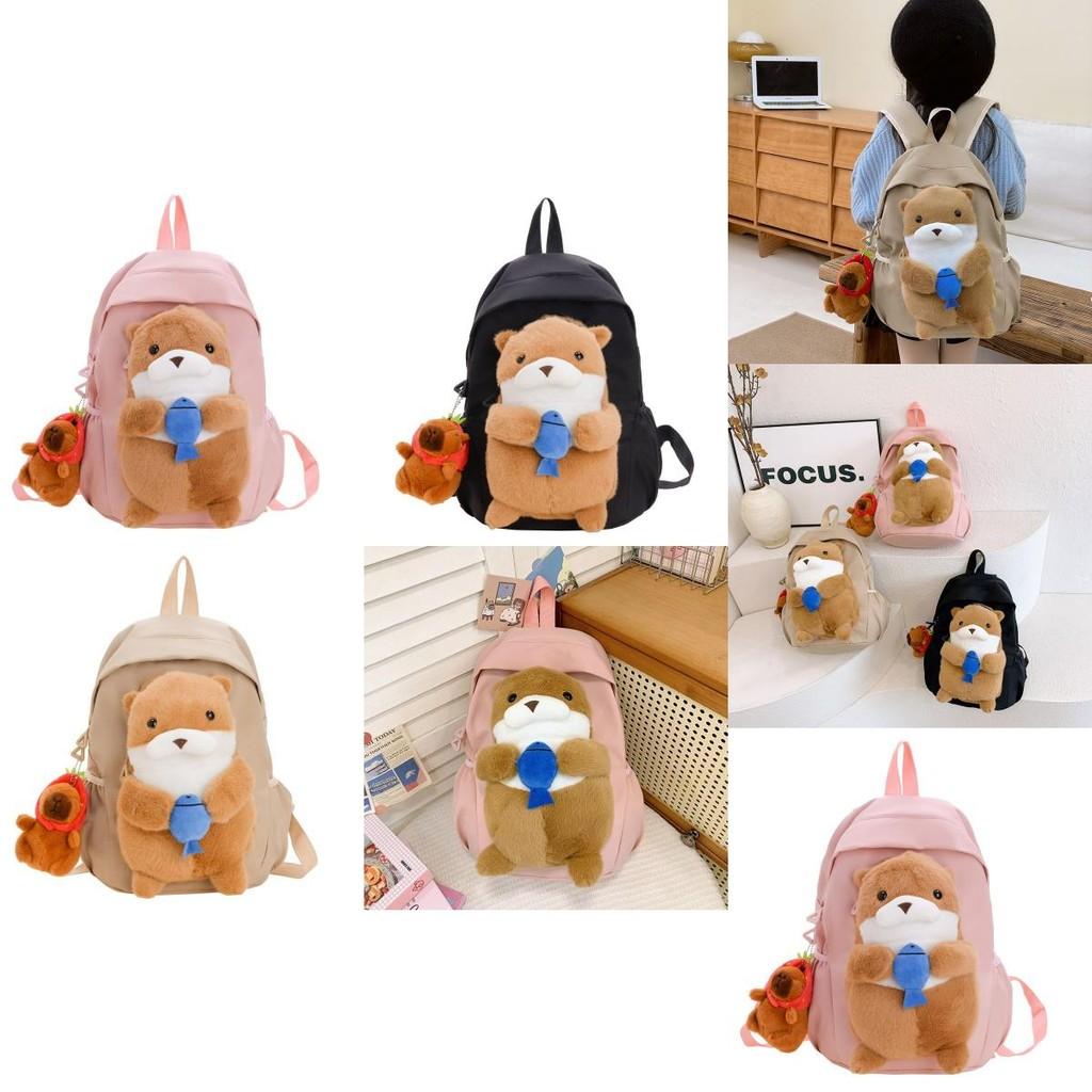 Adorable Cartoon Nylon Backpack For Kids With Large Capacity And Breathable Design