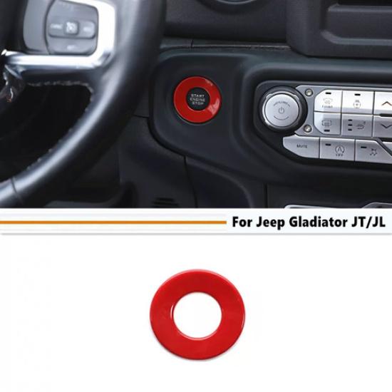 For Jeep Gladiator JT/JL 18-25 Red Interior Engine Start Stop Button Trim Cover