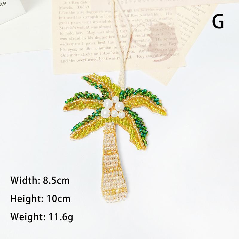 

3D Ручной работы Бисером Кокосовая пальма Бабочка Подвесная веревка Нашивки Шнурок Нашивка Бисероплетение Аппликация Нашивка as the picture